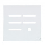 Placa p/ 5 Interruptores + furo 4x4 -  Novara Glass Branco